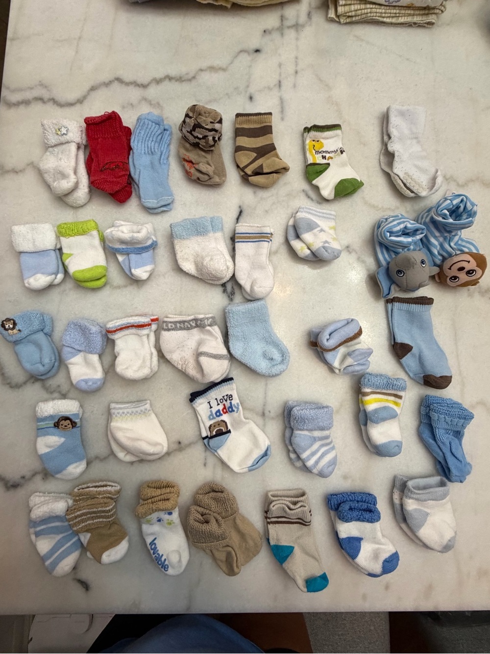 Mixed Baby Socks Bundle - Blue, White, Neutral Colors